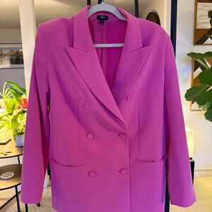 Express Double Breasted Hot Pink Blazer